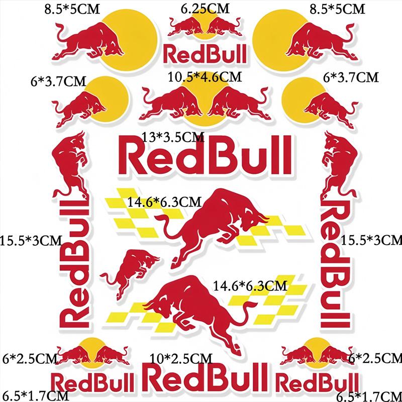 Motorcycle Stickers, Red Bull Events Sponsored Stickers, Plastic Helmet, Car Body, Homemade Decorative Waterproof Sunscreen Stickers Tank