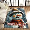 1PC Custom Name Snowman Winter Magic Theme Floor Mat Ideal for Living Room, Game Rooms, Office, Bedroom, Office Floor Mat , Floor Mats for Home