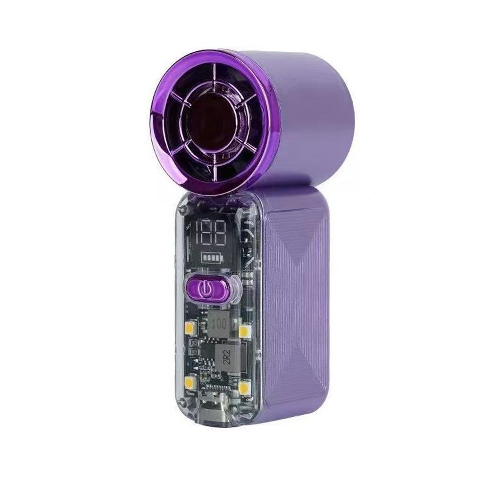 

LED Display Mini Handheld Fan Dual-core Pocket Fan New Turbo Fan Travel фіолетовий