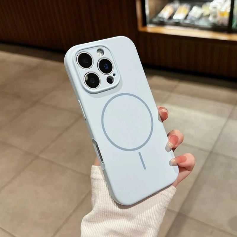 For  Liquid Silicone Phone Cases For For Iphone 17 16 1 14 13 12 Pro Max 16 Plus Air Case Magnetic Wireless Charging Cover