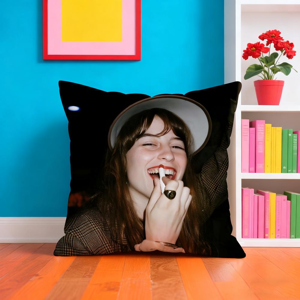 Faye WWebster Singer Pillow Case Pillow Case Plush Fabric Soft Double Sided Print Home Sofa High Quality Cushion