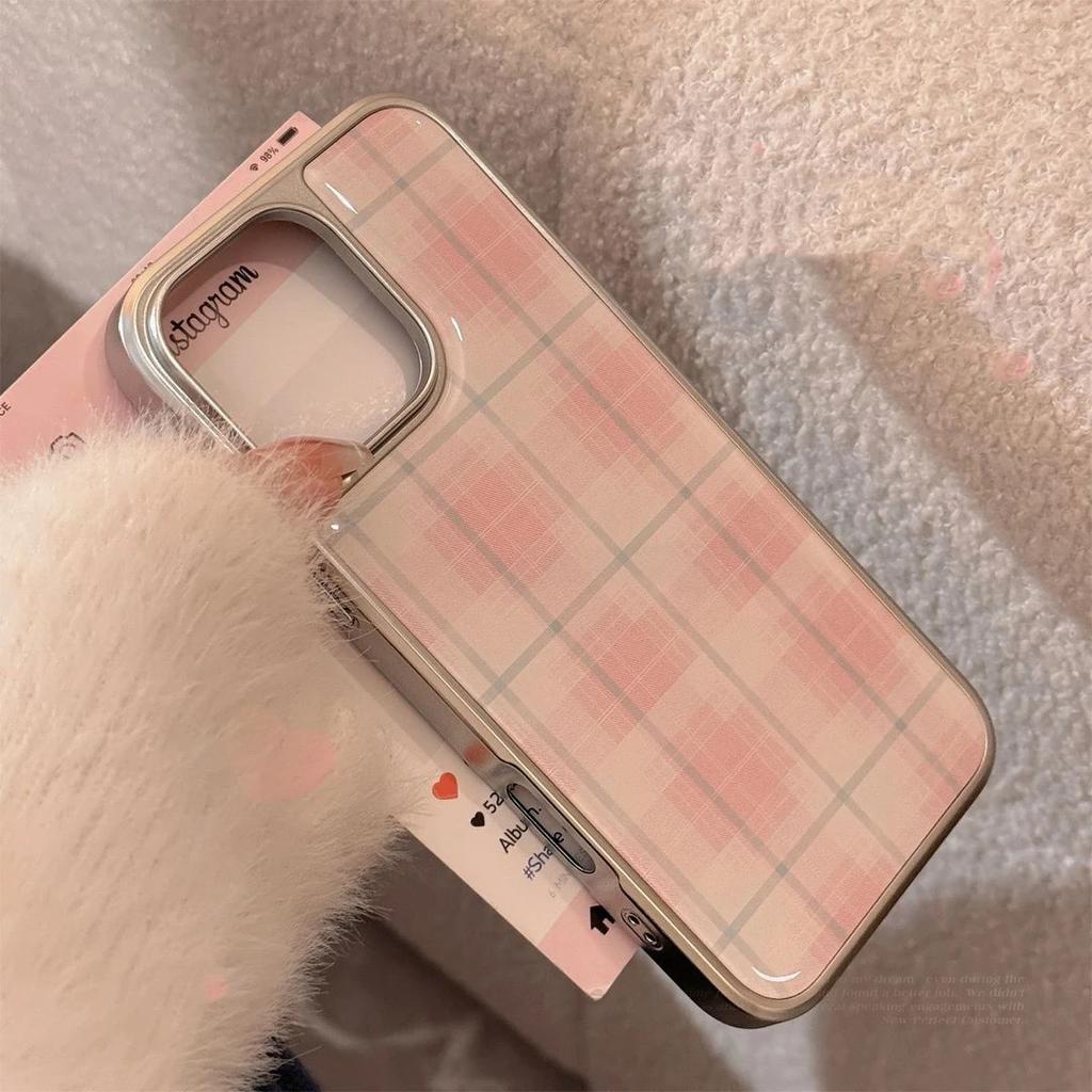 Korean gentle style pattern for Apple 17/16 mobile phone case iPhone 14 electroplating 13 water condensation 12 sweet 15