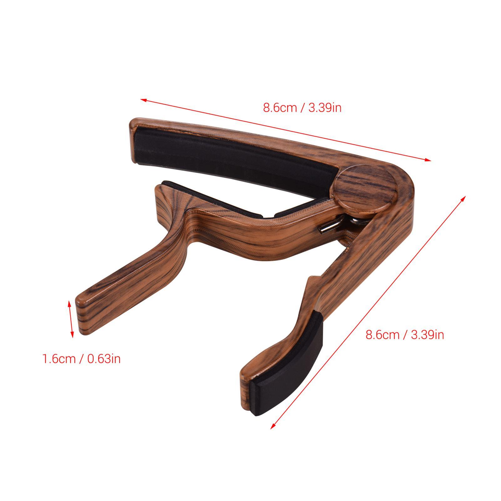 

Aluminum Alloy Wood Color Guitar Capo for 6 string Folk Guitar Electric Guitar with 3pcs Random Color Picks Sapele