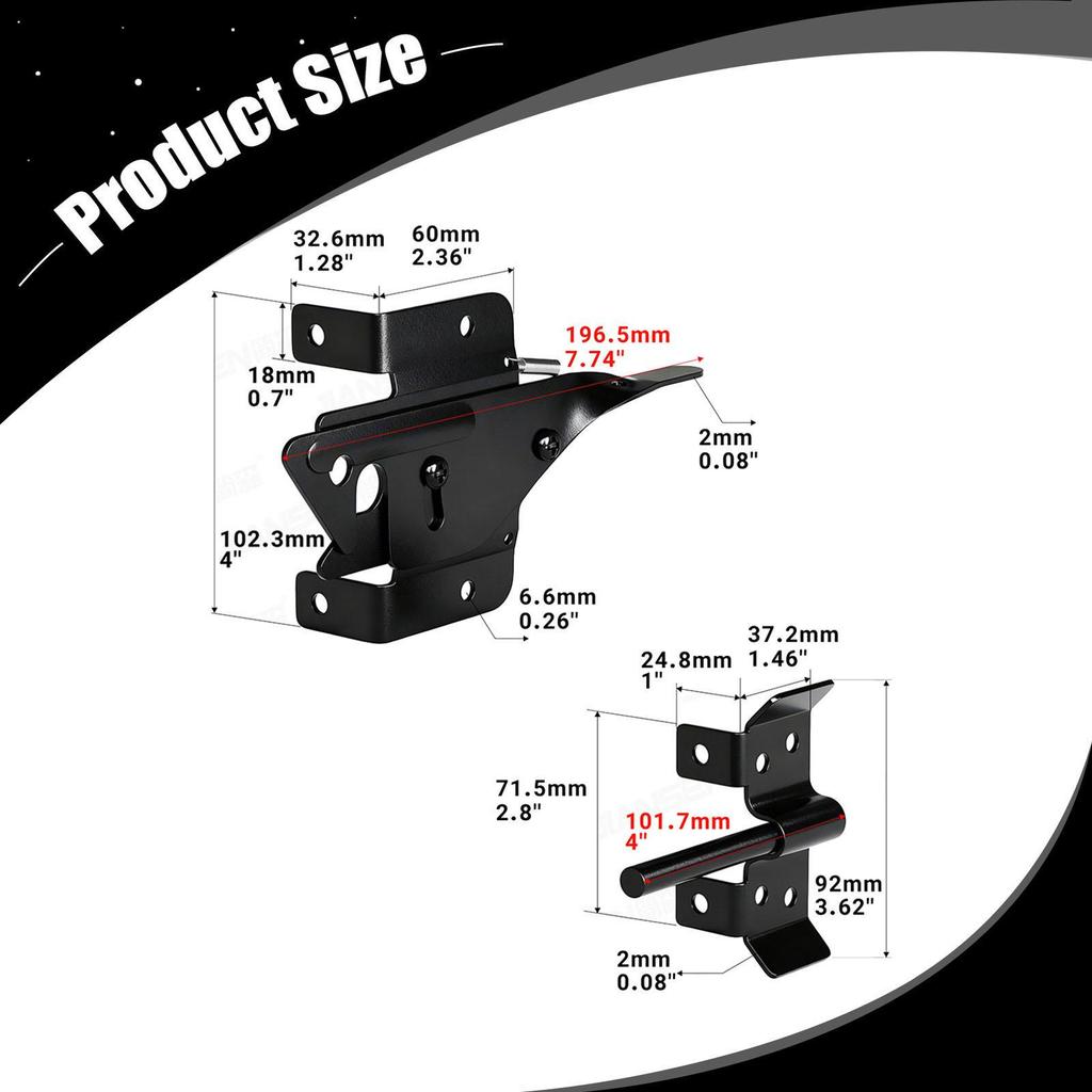 Gate Latch, DIY, Reliable, Lockable, Decorative, Professional, Easy To Install, Versatile, Stable,