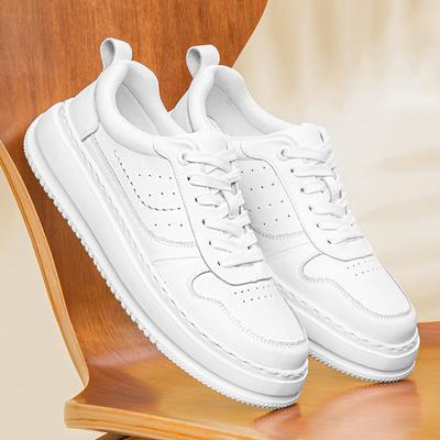 Thick Bottom Mens Skateboard Footwear Genuine Leather Sneakers Outdoor Casual Shoes New Versatile Male Treking Footwear