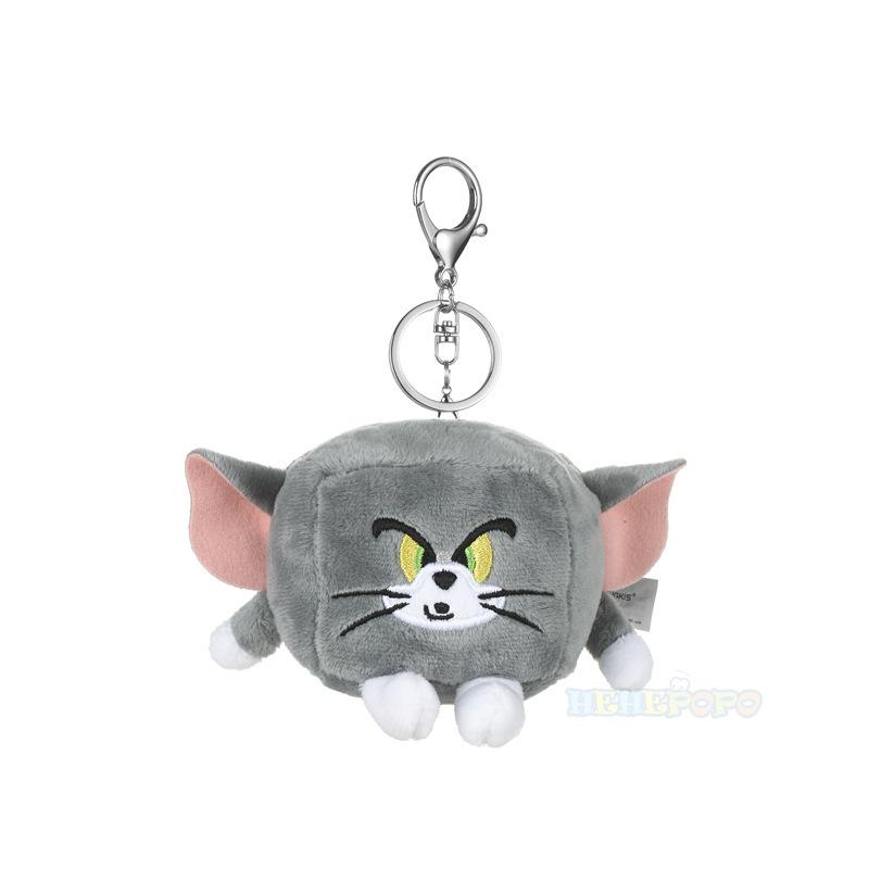 Tom and Jerry Cartoon Wacky Animal Keychain Cute Plush Cat Keyring for Women Doll Keychain Backpack Pendant Ornaments Girls Gift