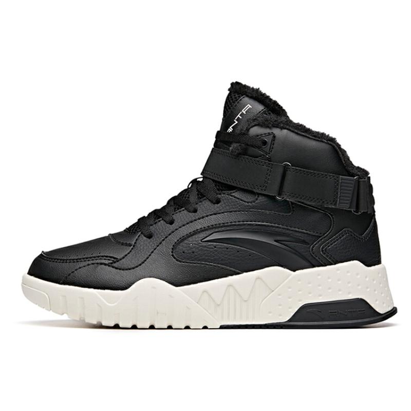 Anta Life Collection High top Skateboard Shoes Women s Black White Sneakers 922048901-2 35.5