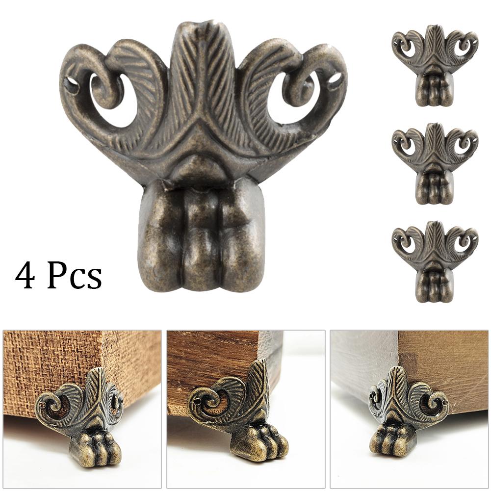 Antique Corner Brackets for Wood Case Decorative Feet Leg Corner (4 pcs)