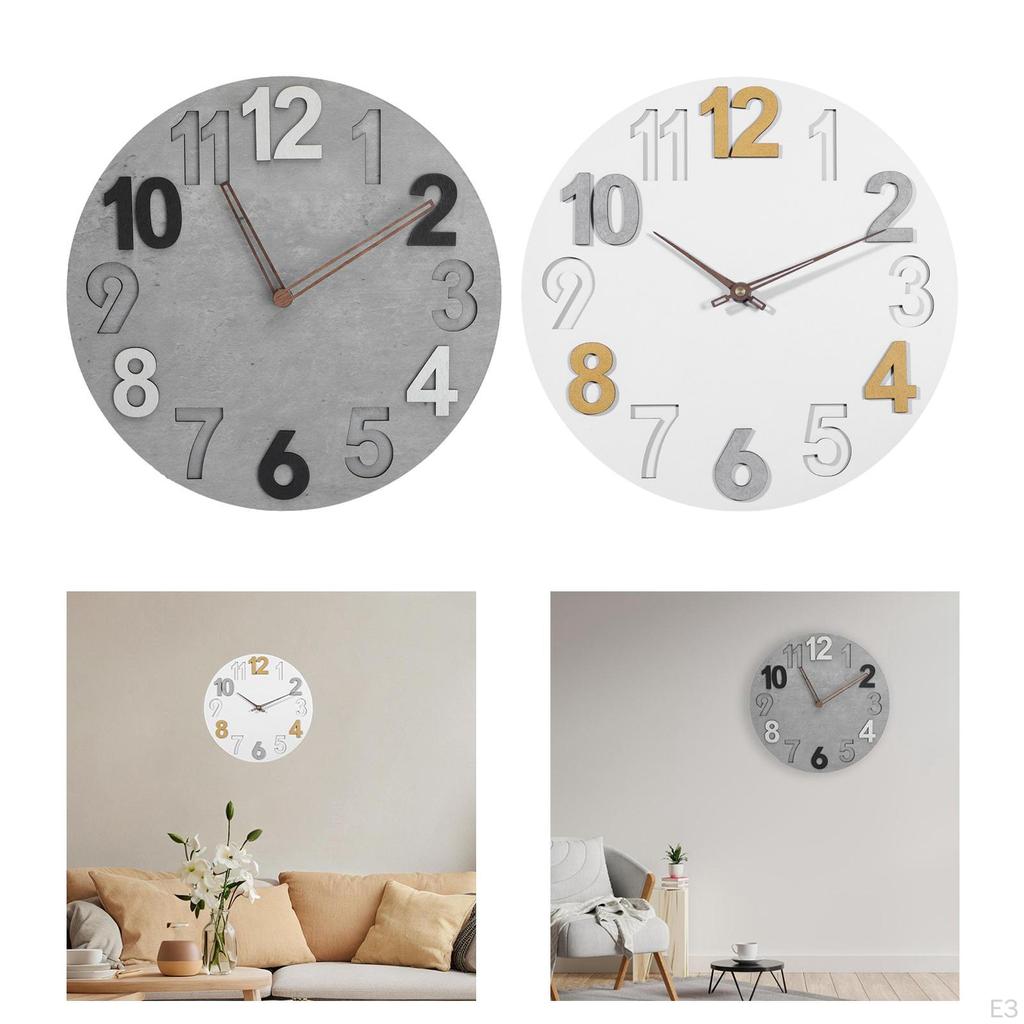 Clock 12 Inch Hanging Wall Minimalist Decor Creative Decorative Silent