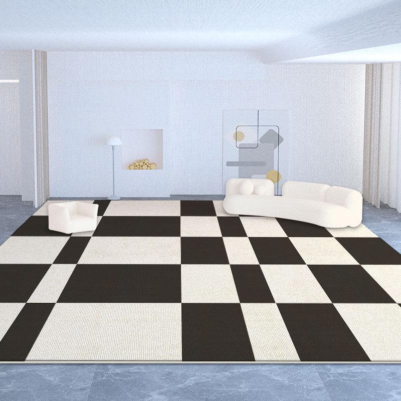 Luxury Minimalist French Carpet: Waterproof, Simple, Scrubbable Floor Mat for Living Room and Bedroom.