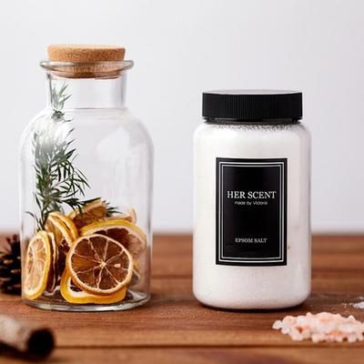[Herscent Badesalz] Bittersalz Natürliches Badesalz Pfefferminz & Eukalyptus, 500g, Zitrone & Teebaum