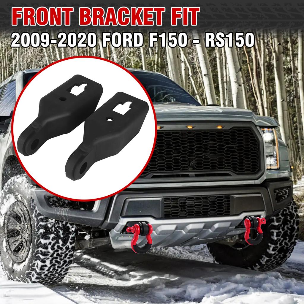For Ford F150 2009-2024 without 3/4inch D Ring Shackles 2Pcs Black Upgraded Demon Hooks Bracket Tow hook