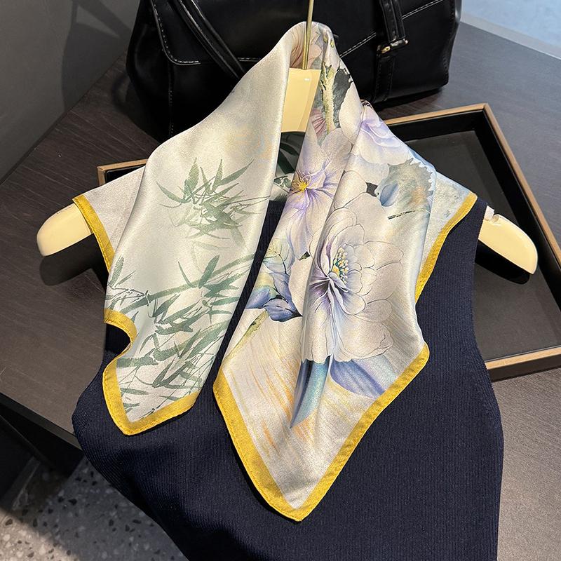 Women Silk Scarf 100% Mulberry Silk Square Scarves Wrap Kerchief Fashion Luxury High Quality Headband Hijab Kerchief Hairband