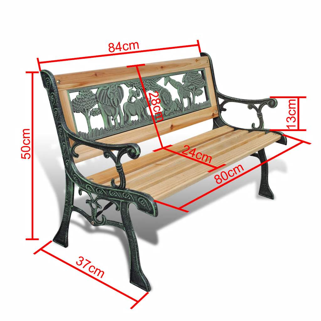 vidaXL Kinder-Gartenbank 84 cm Holz