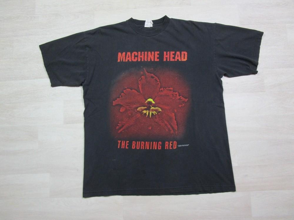 Vintage Machine Head Burning Red Tour Band XL 90s Nu Metal Blue Grape 2Sided XL