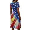 Women's Independence Day Print Casual Fashion Short Sleeve V-Neck Dress