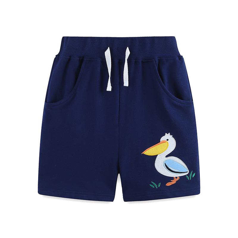 

Children s Summer Cartoon Pelican Embroidery Casual Shorts with Pockets 110cm