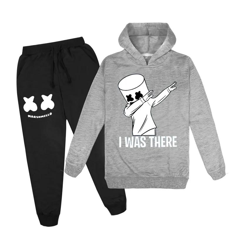 Fashion Dj Marshmellow Children's Hoodie Kids 2Pcs Spring Autumn Sweaters+Pants Sets Boys And Girls Tracksuit Clothes