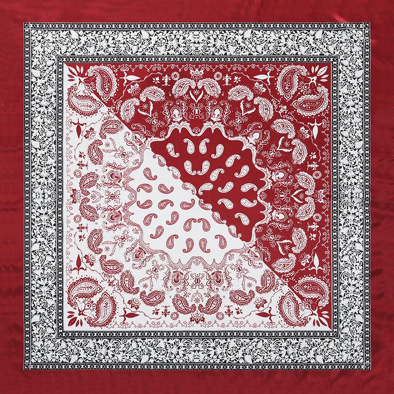 Retro Paisley Multi-use Silk Scarf: Large Square for Street Dance, Hip Hop, Neckerchief for Men & Women