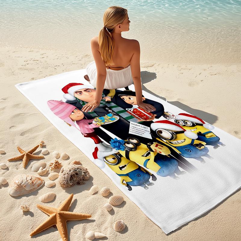 1Pc Winter Snowman Adventure Beach Towel Microfiber Beach Towel Thin Absorbent For Beach Swimming Yoga Bath Sports