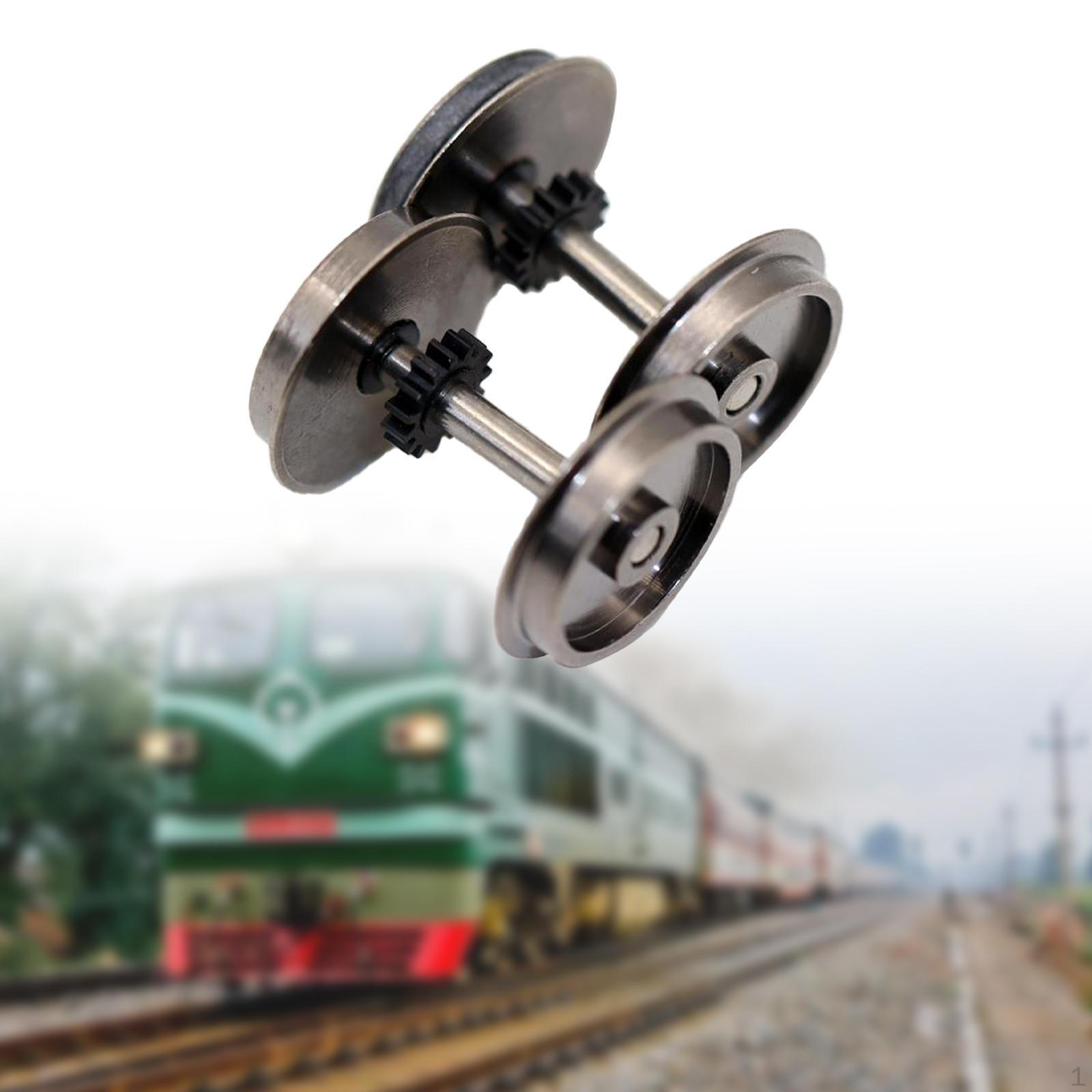 

2 Metal Wheels HO Train Parts High Strength Spare Part Scale Wheel Hobby Trains Accessory for