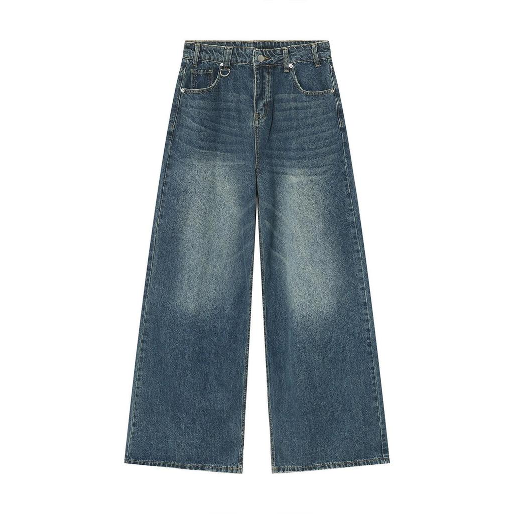 Men's Retro Hong Kong Style High-Waisted Wide-Leg Jeans | 2025 Seasonal New Arrivals