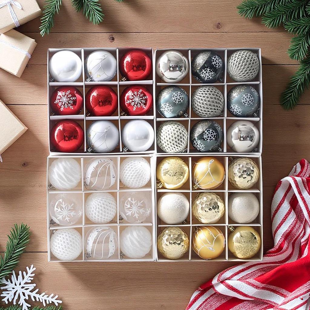 Christmas Tree Ornament Set: Nine Painted Macaron Candy Color Irregular Balls