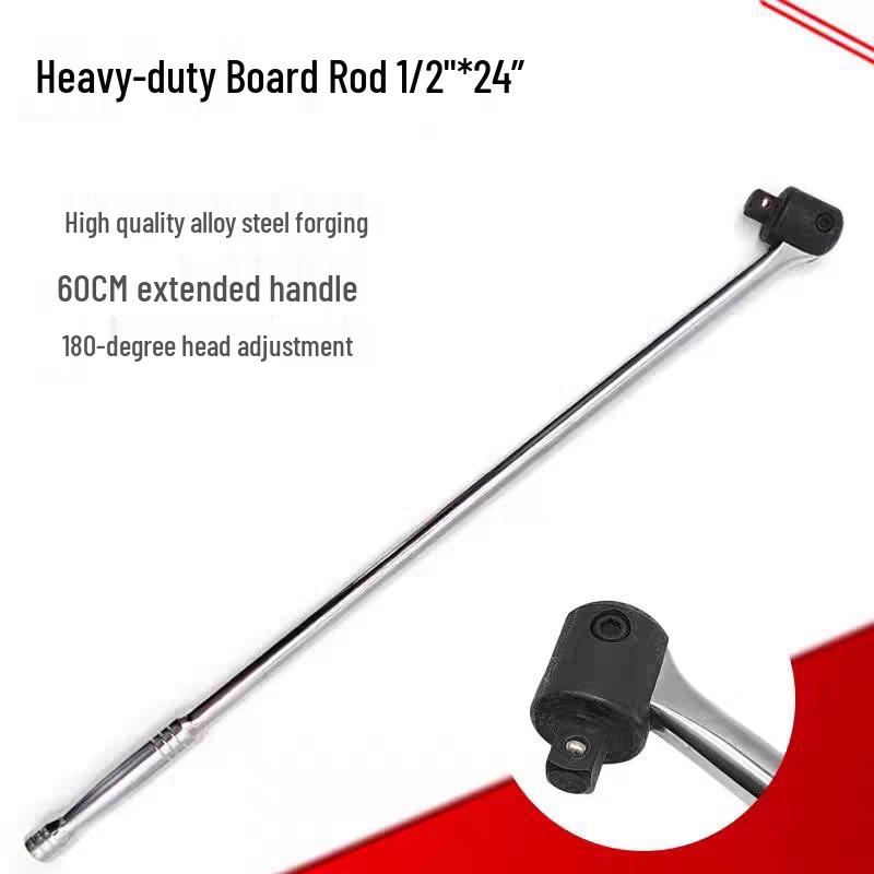 

Extended 1/2 Socket Wrench with Universal Swivel & Movable Head - 7-Shape Steering Handle, Ideal for Auto Repair.