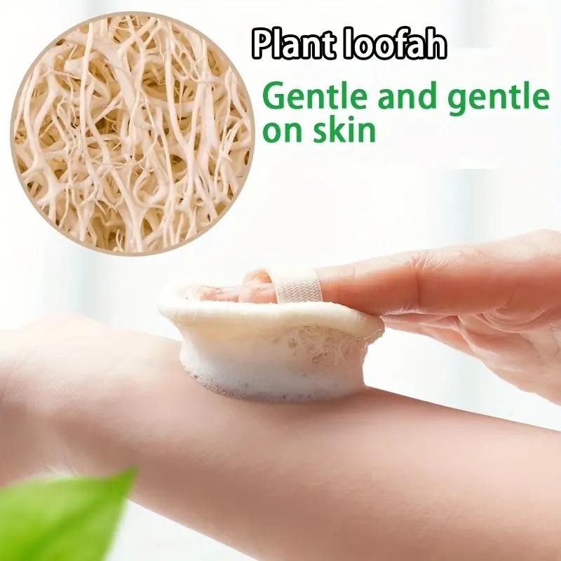 Natural Loofah Facial Sponge Pad | High-Quality Exfoliating Face Scrubber for & Sensitive Light Beige | Reusable Vegan Skincare Tool