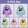5Pcs Halloween Ghost Slow-Rising Squeeze Toy Set TPR Fidget for Stress Relief Portable Decompression Gadget for Kids Adults Fun Party Favor Gift Box