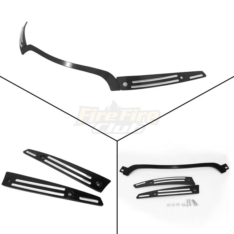 Motorcycle Windshield Windscreen Trim CNC Black For Harley Touring Road Glide FLTR 2015-