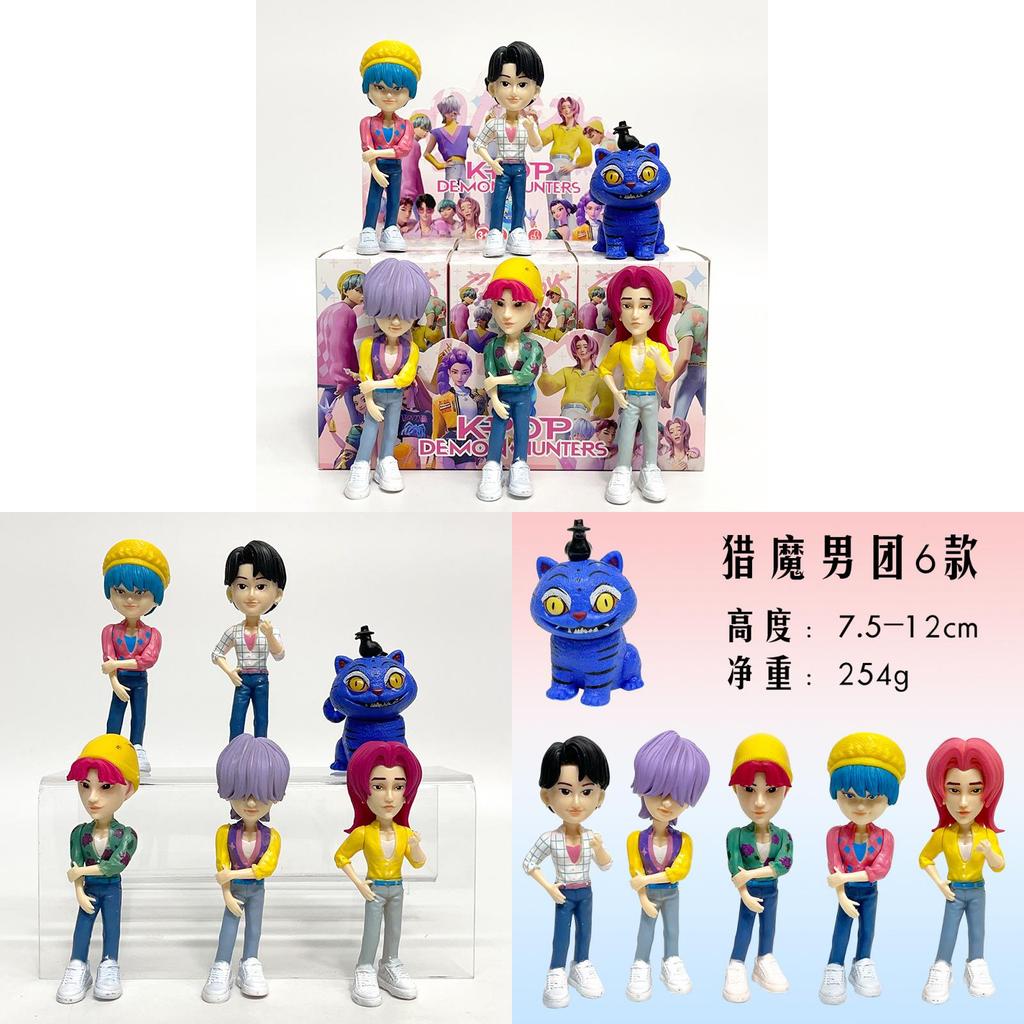 Kpop Demon Hunters Pvc Figurine Collection Set, Perfect Ornament For Fans And Collectors Home Office Decor