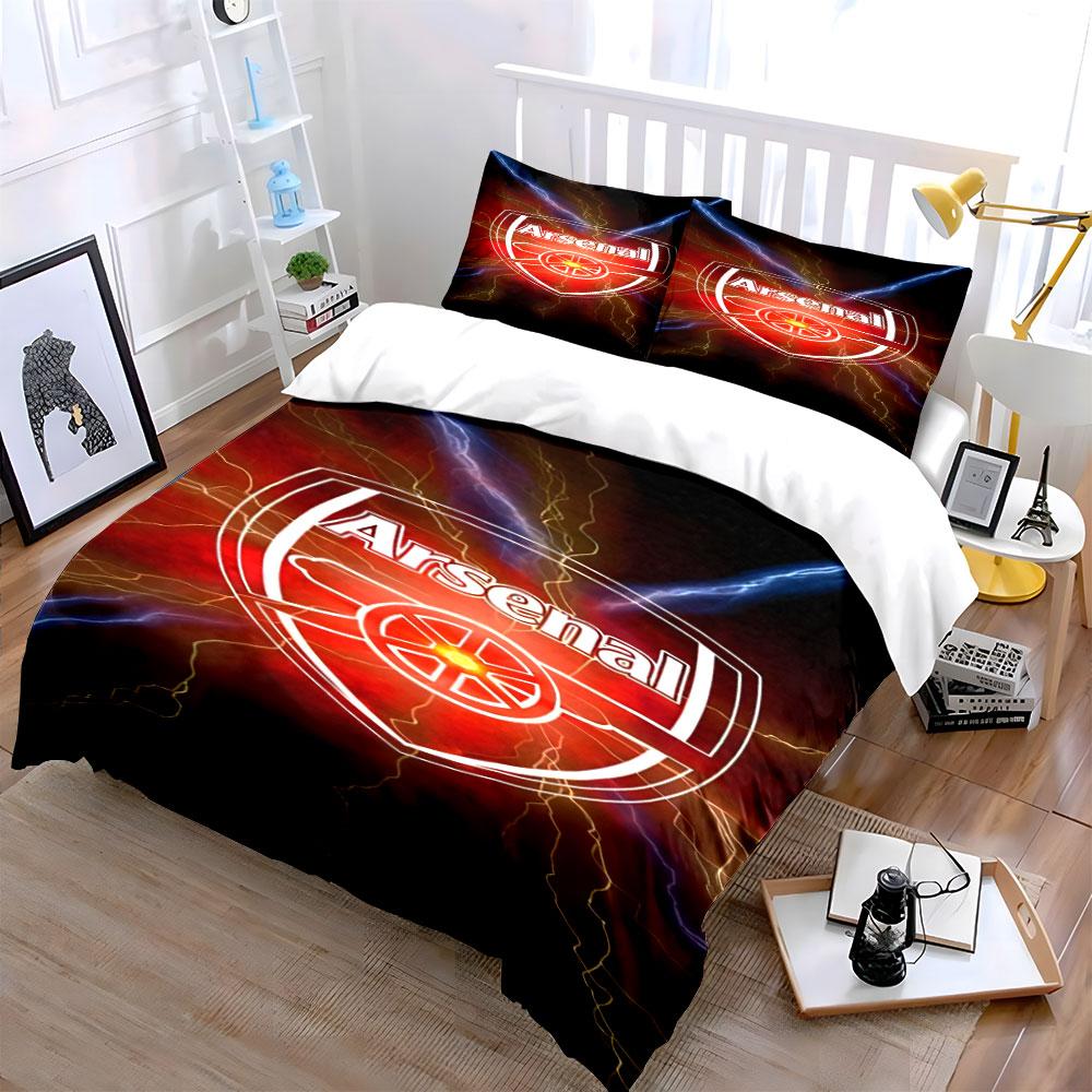 Arsenal logo with lightning. Bedding sets Duvet cover sets Duvet covers Pillowcases(1 * Duvet Cover 2 * Pillowcases, without duvet insert)