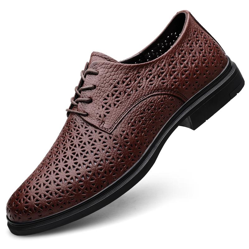 Fashion Genuine Leather Men's Shoes High End Quality Classic Style Formal Business Office Party Spring and Summer Adult Breathable Shoes