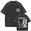 Vintage Gewassen Vybz Kartel Wereldtournee 2025 Merchandise T-shirt Heren Gotische Hip Hop Oversized T-shirts 100% Katoen T-shirt Streetwear
