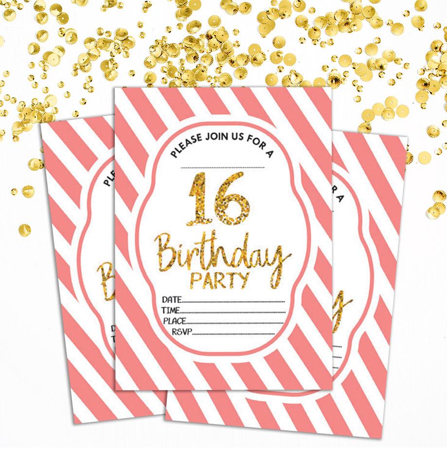 Darling Souvenir Weiße Geburtstagseinladungskarte 28 Stück Füllen oder Beschreiben Blanko Einladungen Druckbare Partyzubehör 5 x 7