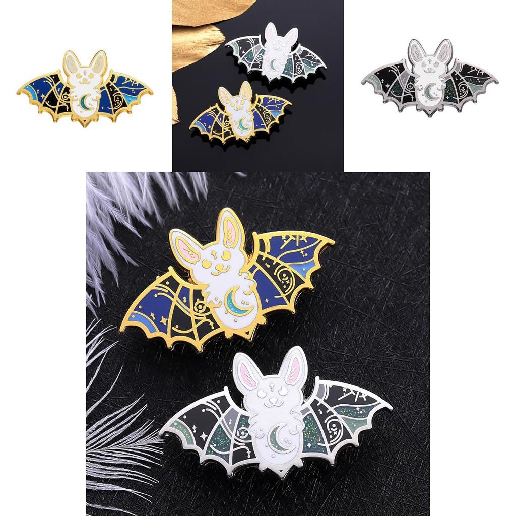 Adorable Cartoon Bat Enamel Pin Creative Halloween Badge Unique Fashion Accessory