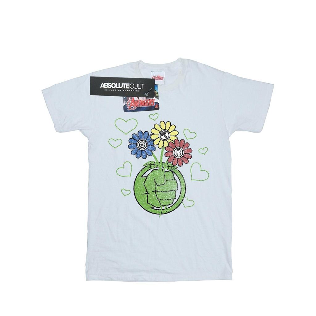 Marvel Womens/Ladies Hulk Flower Fist Cotton Boyfriend T-Shirt