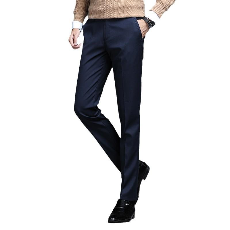 Pánské 2024 Klasické Čtyřsezónní Kalhoty s Rovnou Nohavicí - Business Casual & Profesionální Styl.