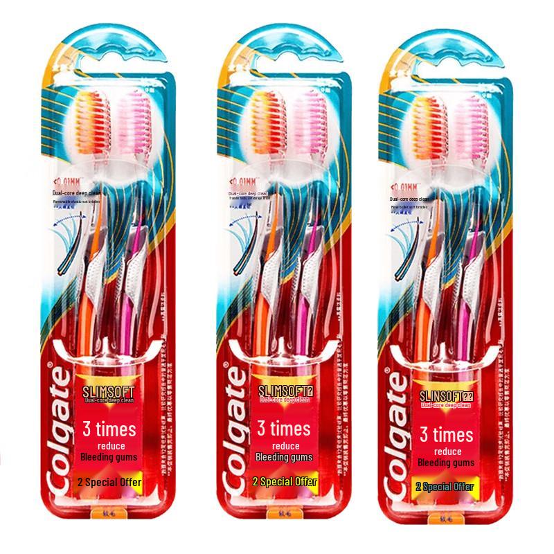 Colgate Slim Soft Dual Core Deep Clean Toothbrush 3-Pack