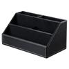 Home Office Wooden Struction Leather Multi-function Desk Stationery Organizer Storage Box, Pen/Pencil ,Cell Phone, Business Na
