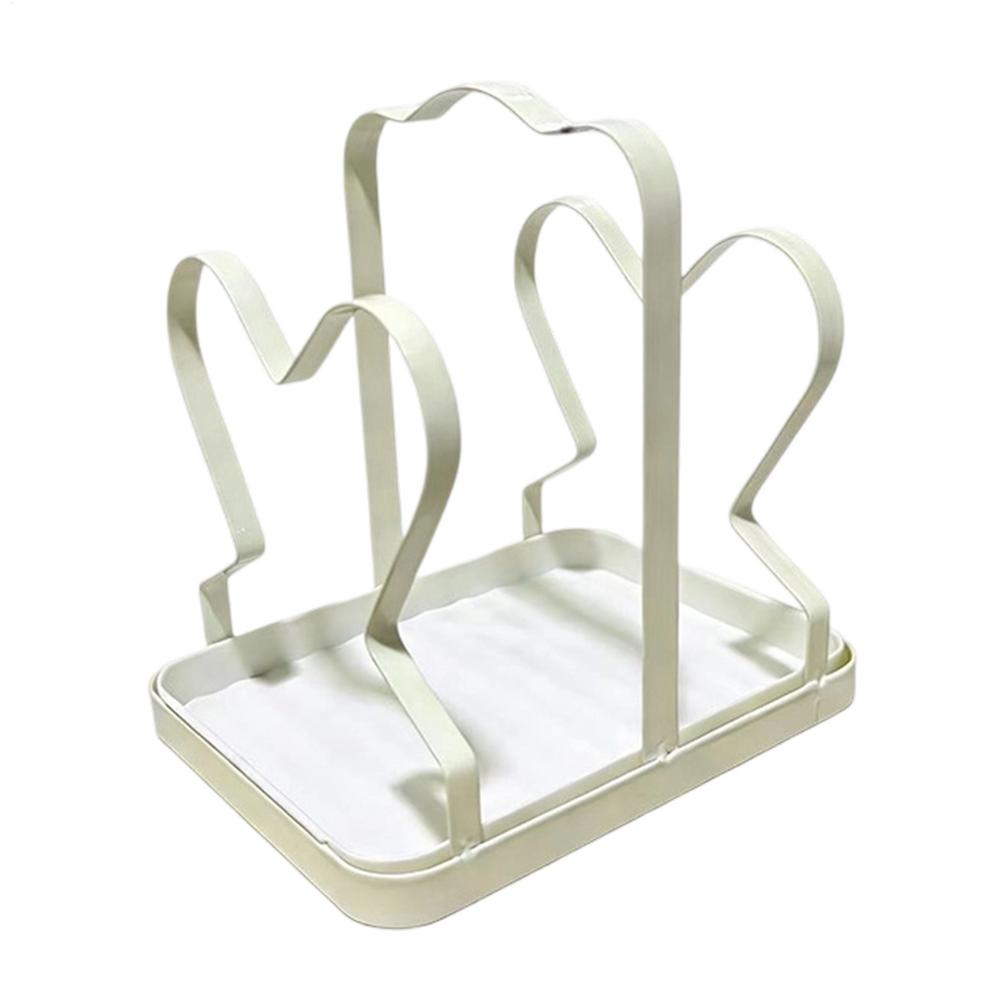 

Pot Lid Holders Waterproof Removable Drip Tray Pot Pan Organizer for Pans Kitchen Cooking Countertops Cabinet Indoor Home Door