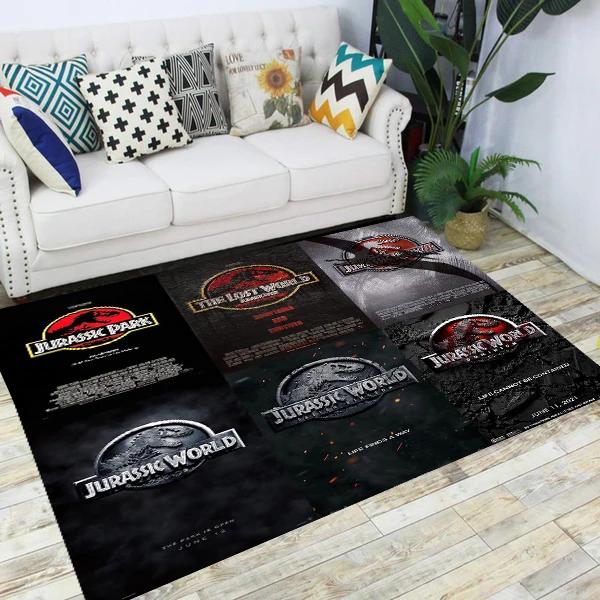 Jurassic Park Dinosaurier-Cartoon-Teppiche, rutschfester Teppich für Wohnzimmer, Schlafzimmer, Fußpolster-Dekoration, Kinderspiel-Bodenmatte