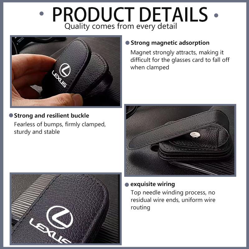 Litchi Patterned Minimalist Glasses Clip Sunshade Storage Box For Lexus IS350 ES350 IS250 IS460 IS220h IS300 LX570 UX250h AET1