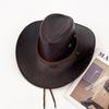 Vintage Kunstleder Western Cowboyhut Gentleman Jazzhüte Für Männer Frauen Outdoor Reisen Cowgirlhut