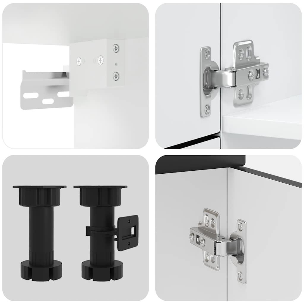 7 Piece Kitchen Cabinet Set Lucca Black Particleboard