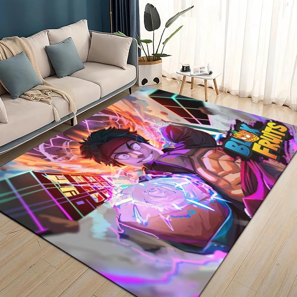 3D B-Blox Fruit 27 Style New Cartoon Carpet Rug for Living Room Bedroom Home Sofa Decoration,Kids Play Non-slip Floor Mat
