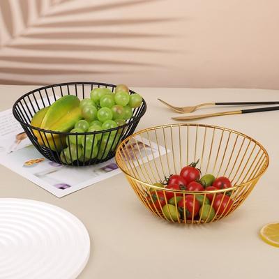 New Multifunctional Metal Fruit Basket Iron Durable Fruit Basin Large Capacity Metal Wire Storage Bowl Home Decoration