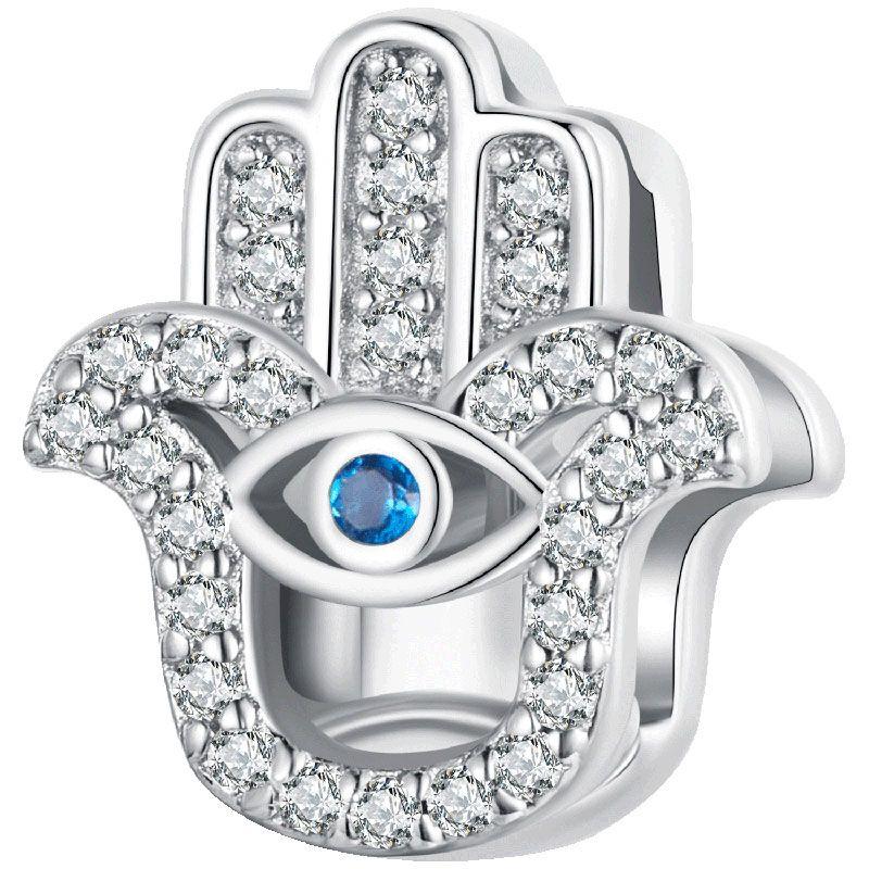 WOSTU 925 Silver Circle Charm Round CZ Bead Bead Clip Fit Reflection Charm Bracelet Jewelry Accessories CQX101