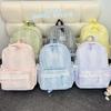 Simple casual striped schoolbag Female junior high school student backpack Large capacity class commuter travel backpack